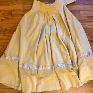 Vintage yellow velvet skirt with pockets